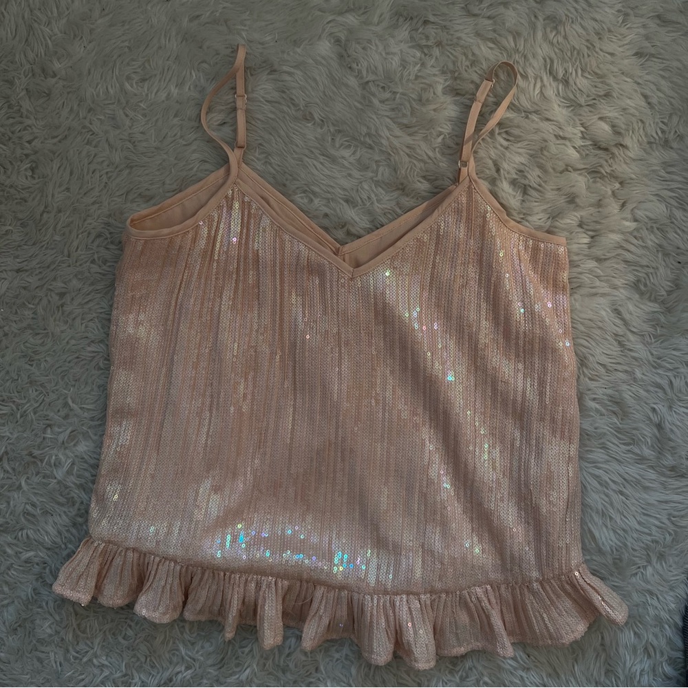 Anthropologie Pink Sparkle Top